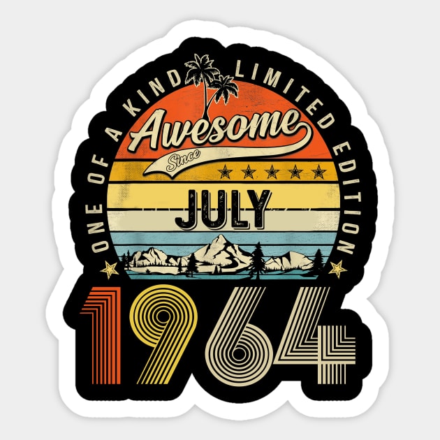 Awesome Since June 1964 Vintage 59th Birthday Sticker by Mhoon 